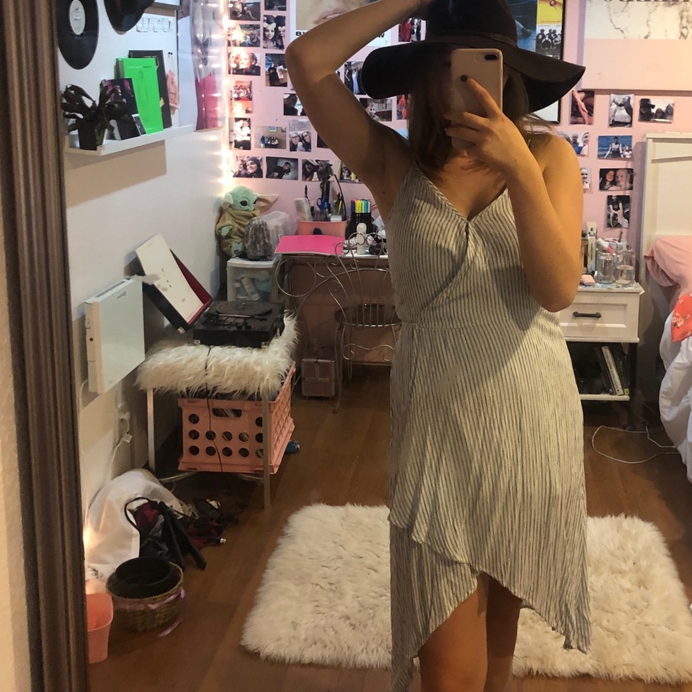 Pin Stripe Blue and White Maxi Dress